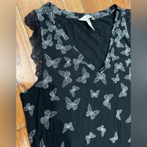 Soma Black Butterfly Pattern Tank Top - Picture 3 of 8